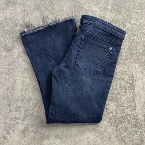 Pilcro & The Letterpress Jeans Womens 30x27 Anthropologie Flare Leg Raw Hem Boho